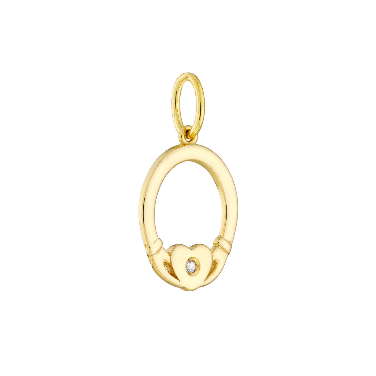 Mini Claddagh Charm with 1pt Diamond
