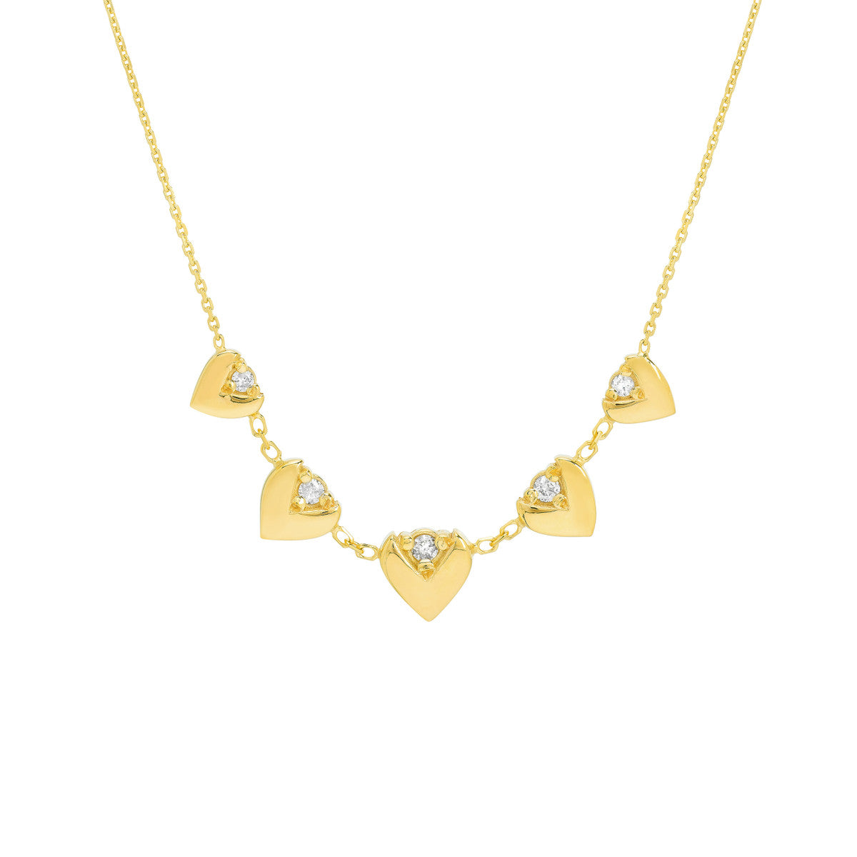 1/10tcw Diamond Graduated Hearts Necklace