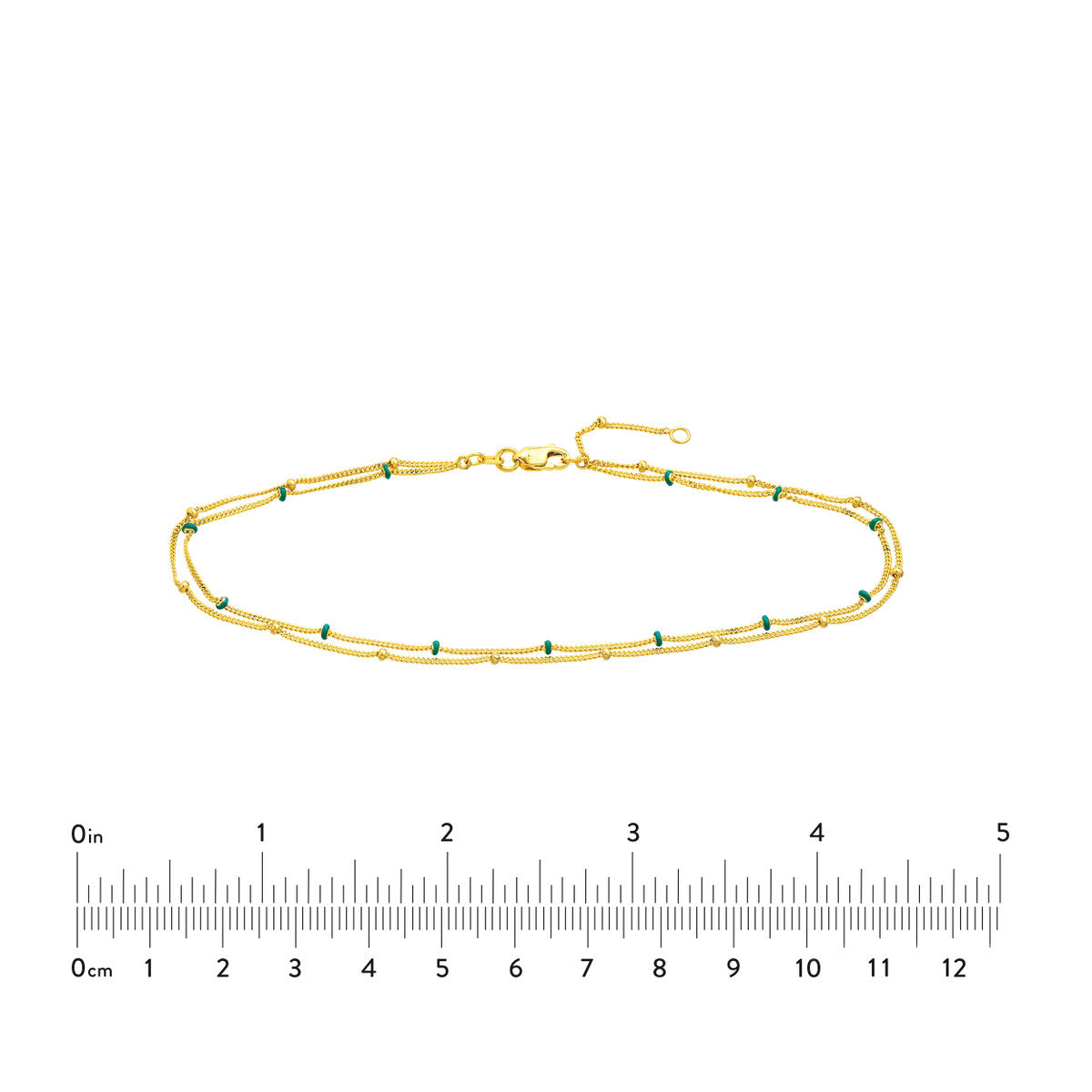Blue Enamel and Saturn Adjustable Anklet