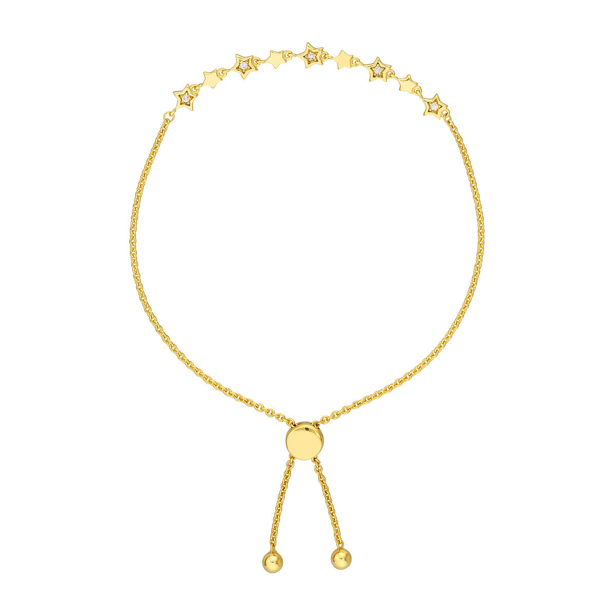 1/20tcw Diamond Star Bezel Bolo Bracelet