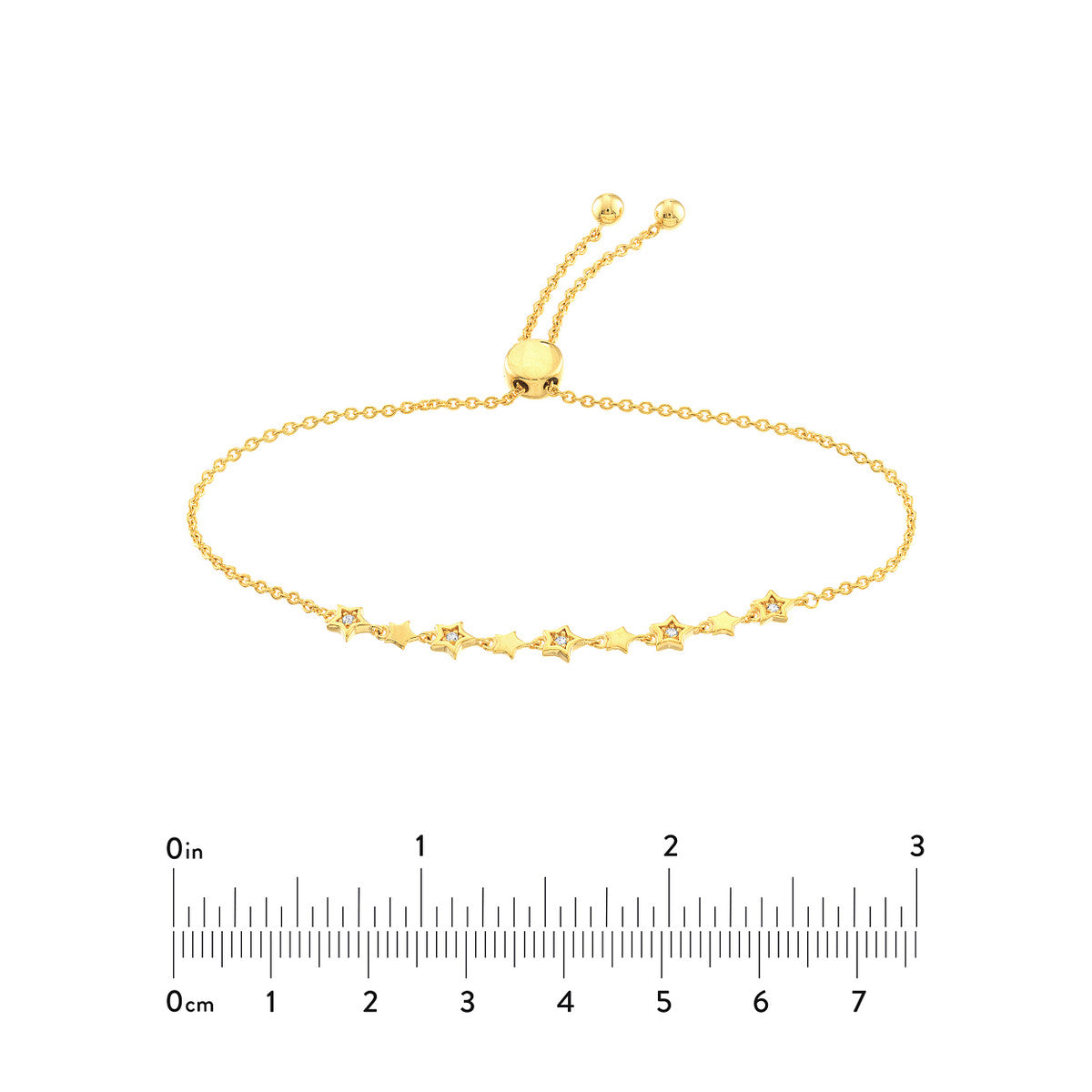 1/20tcw Diamond Star Bezel Bolo Bracelet