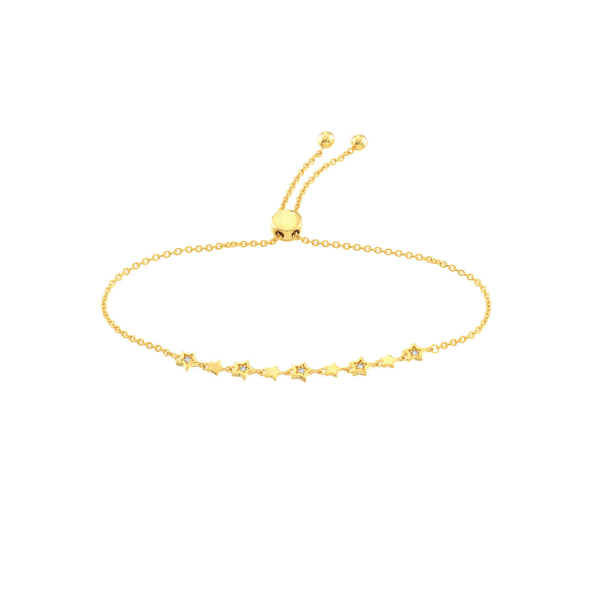 1/20tcw Diamond Star Bezel Bolo Bracelet