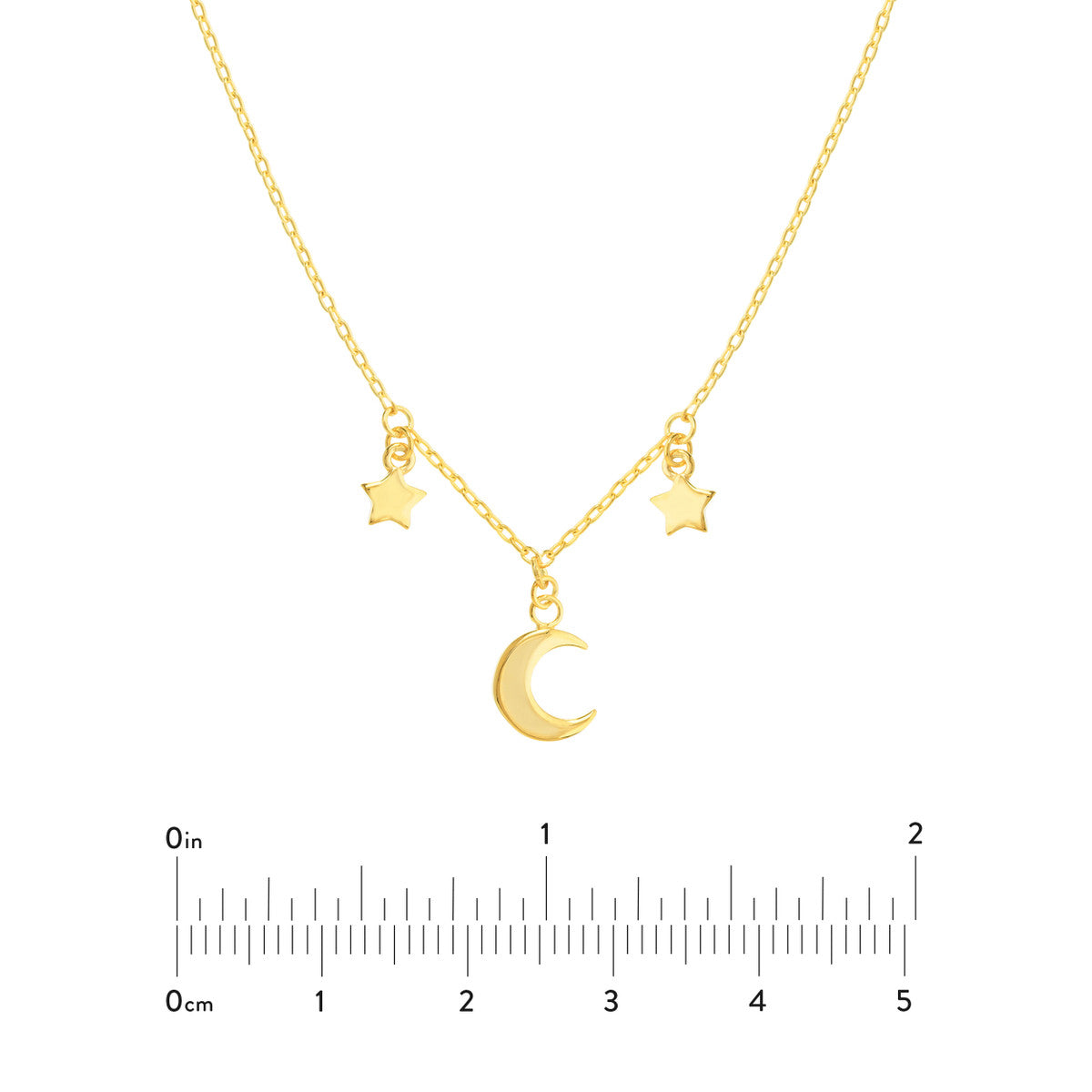 Crescent Moon and Star Drops Necklace