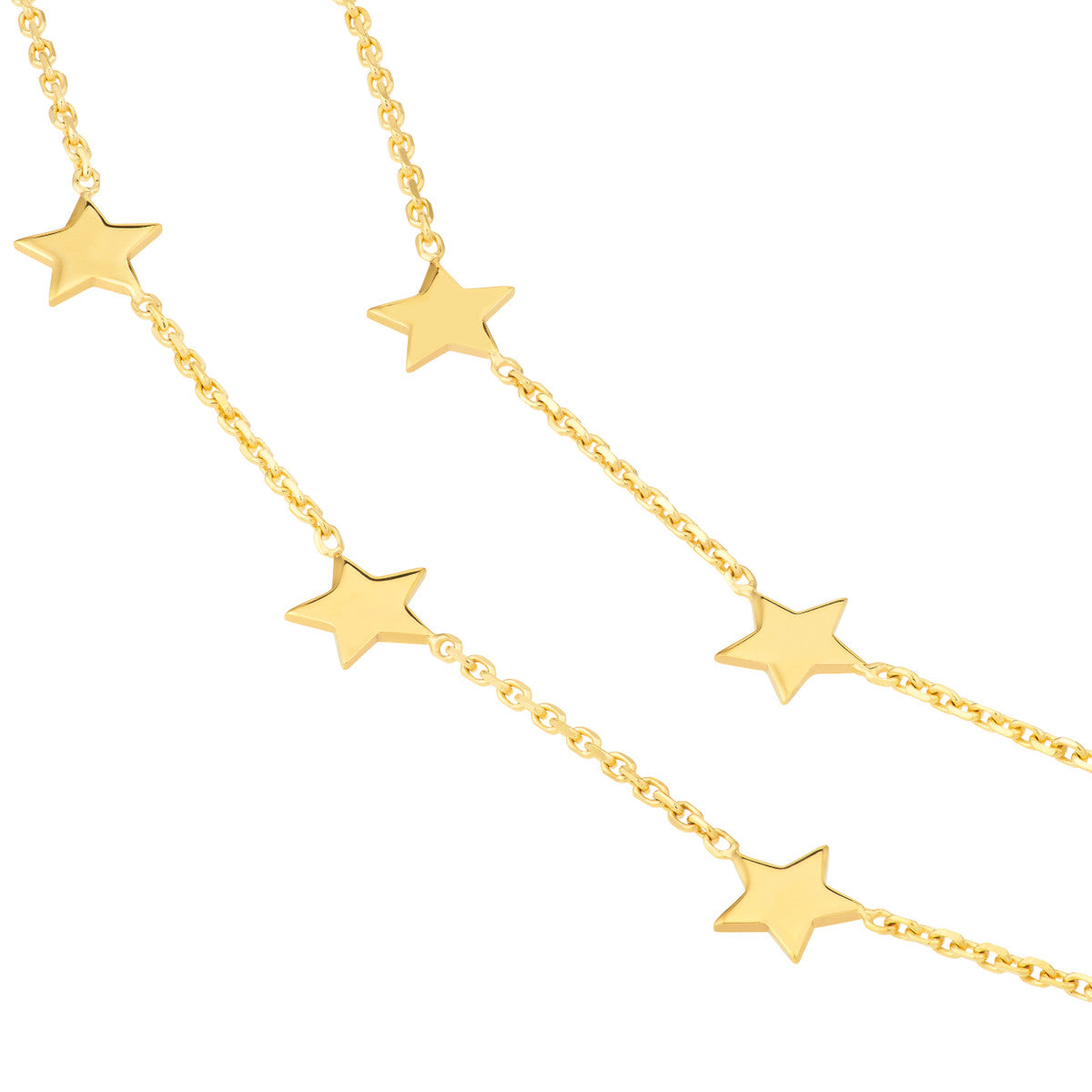 Double Strand Star Station Adj. Necklace