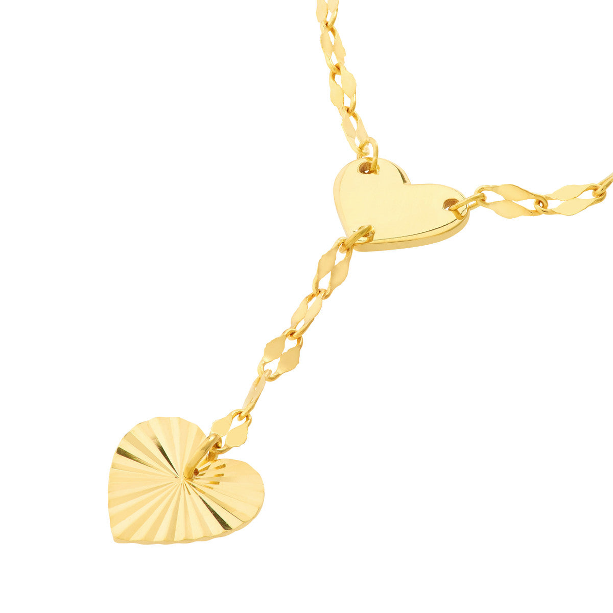 High Polished & Radiant Cut Heart Drop Baby Necklace