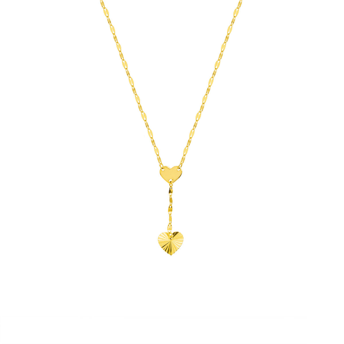 High Polished & Radiant Cut Heart Drop Baby Necklace