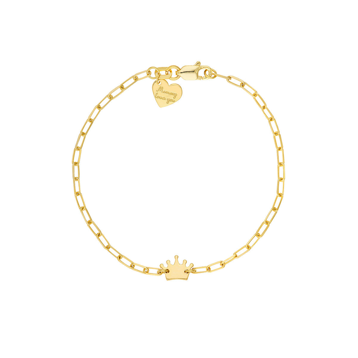 Kid's Paper Clip Chain Bracelet with Crown