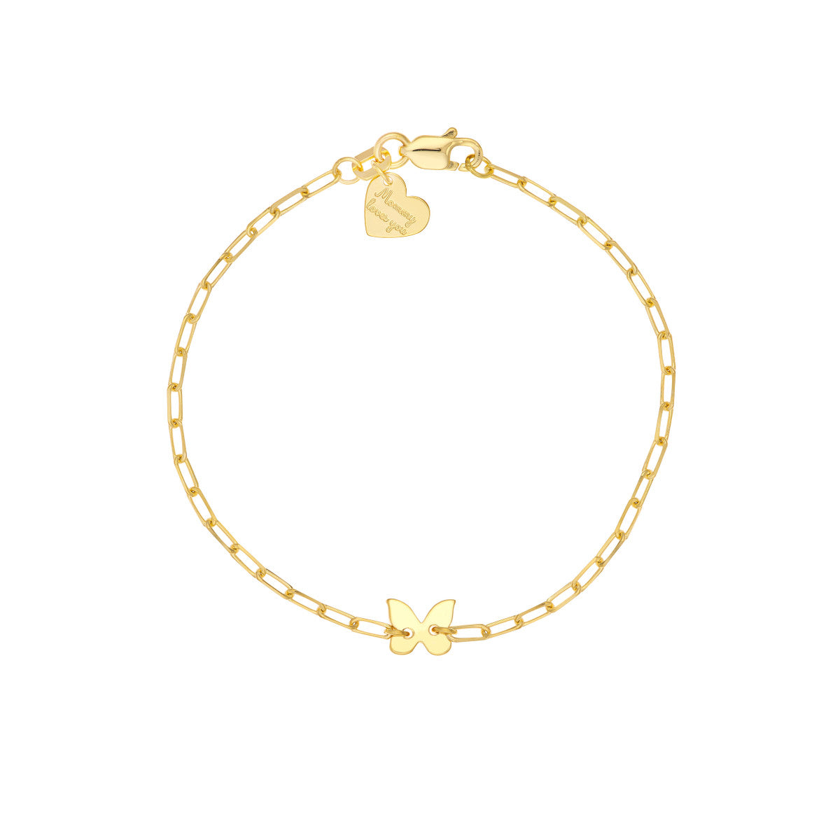 Kid's Paper Clip Chain Bracelet with Butterfly
