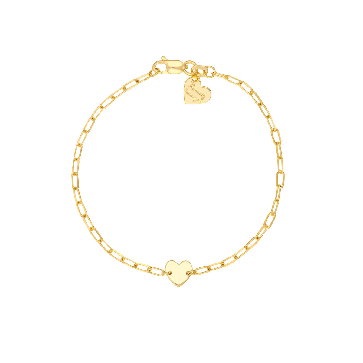 Kid's Paper Clip Chain Bracelet with Heart
