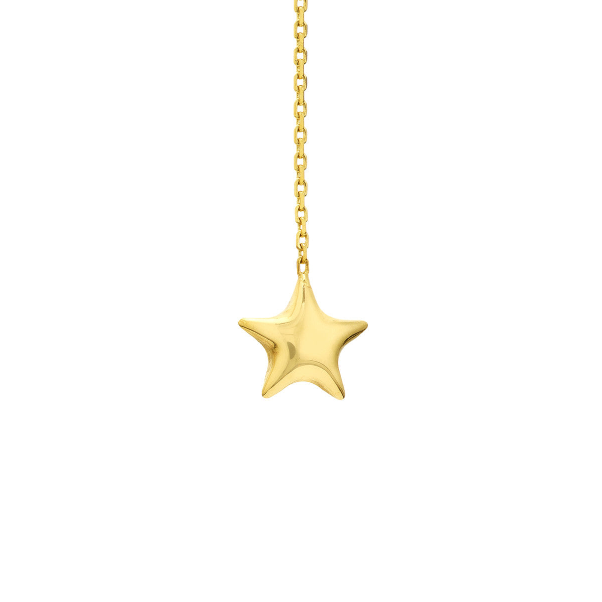 Puffed Star Threader Earrings