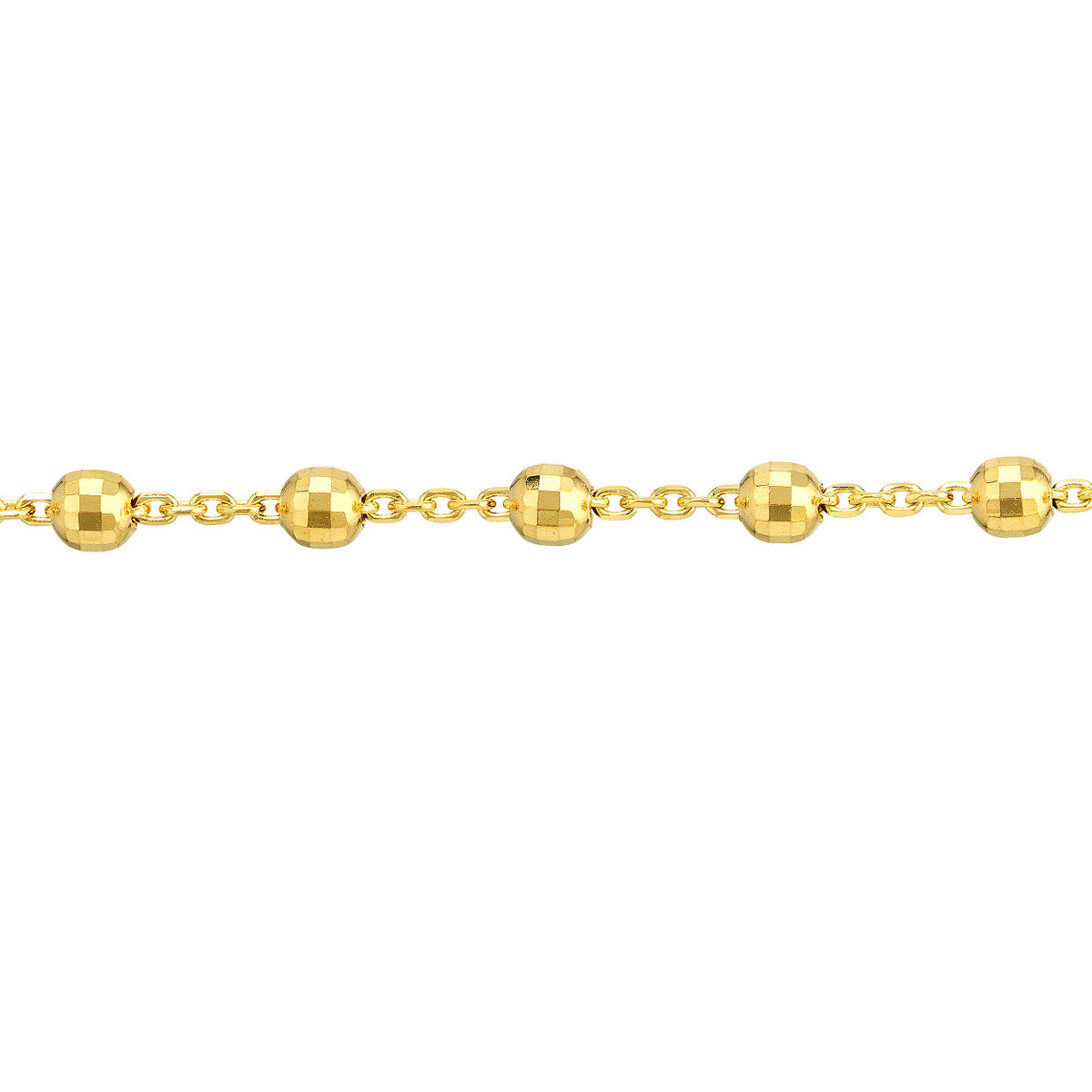 2.50mm Disco Bead Cable Chain Anklet