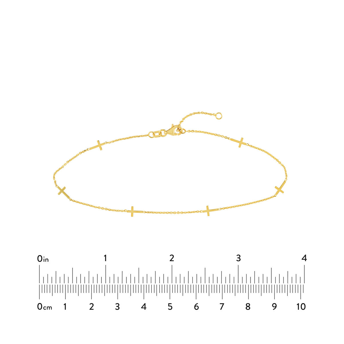 Six Mini Crosses Station Anklet