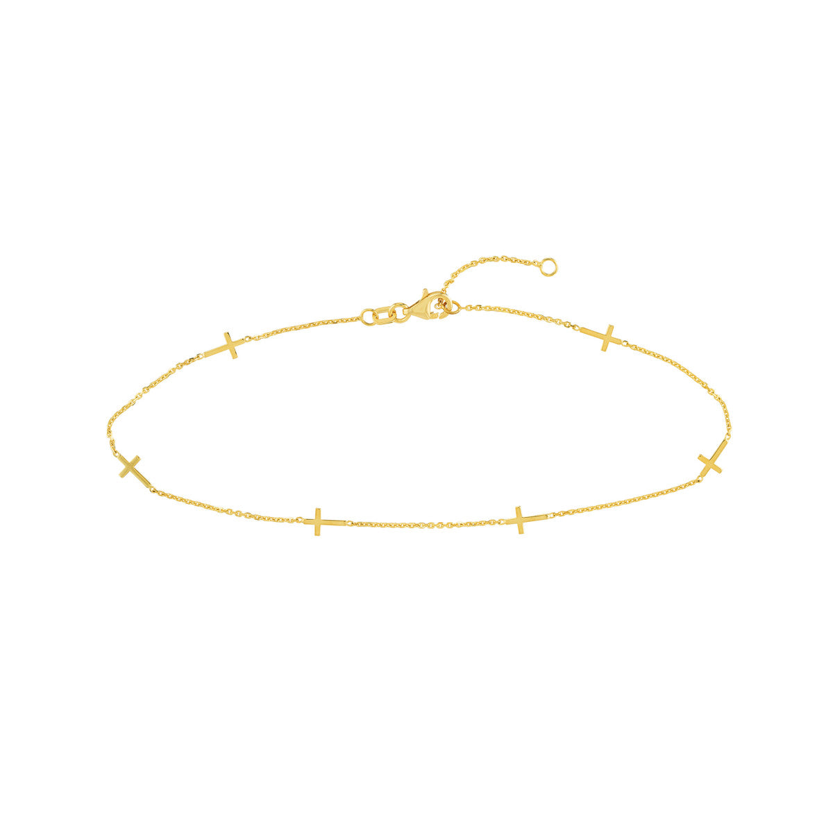 Six Mini Crosses Station Anklet