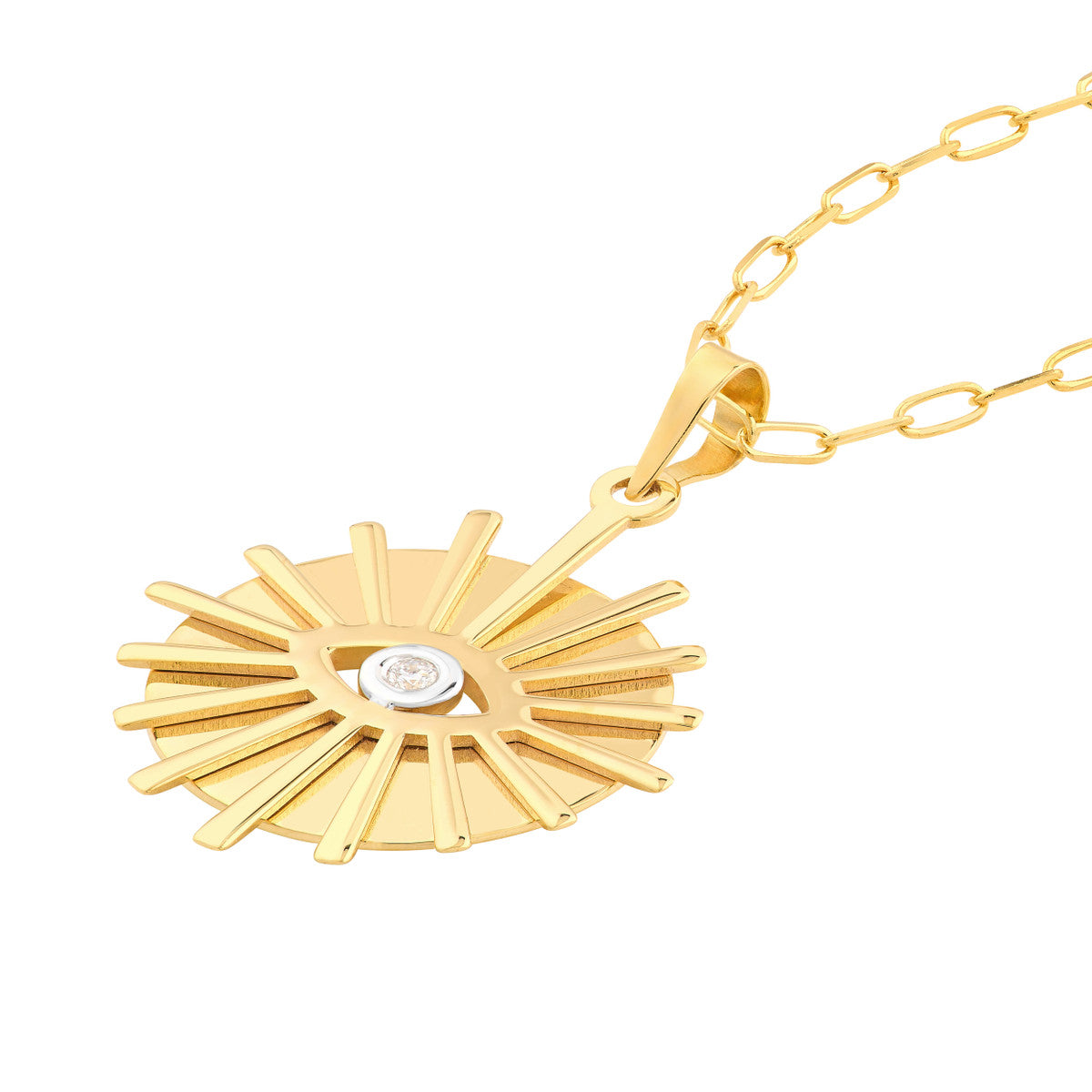 3pt Diamond Eye Stick Frame Pendant