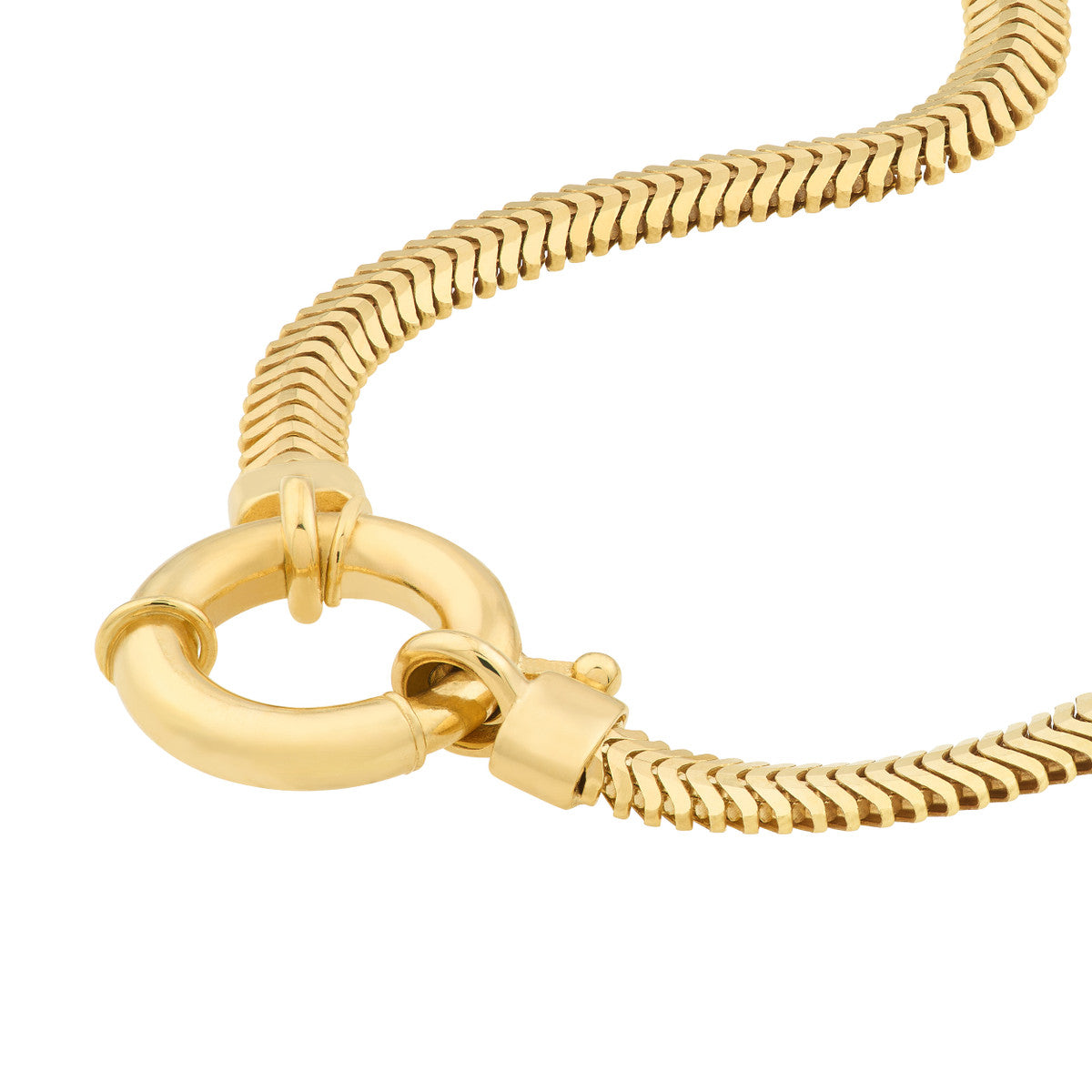 Fancy Lock Snake D/C Necklace