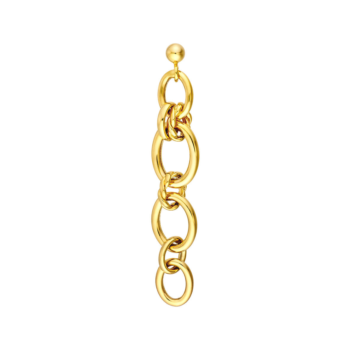 Polished Oval Link Dangle Earrings
