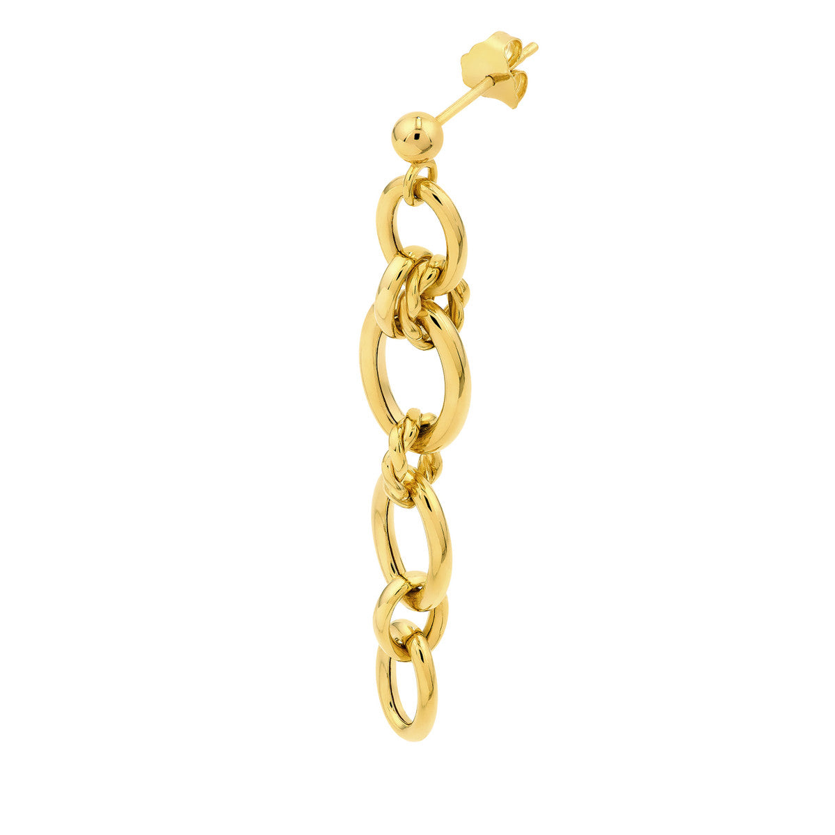 Polished Oval Link Dangle Earrings