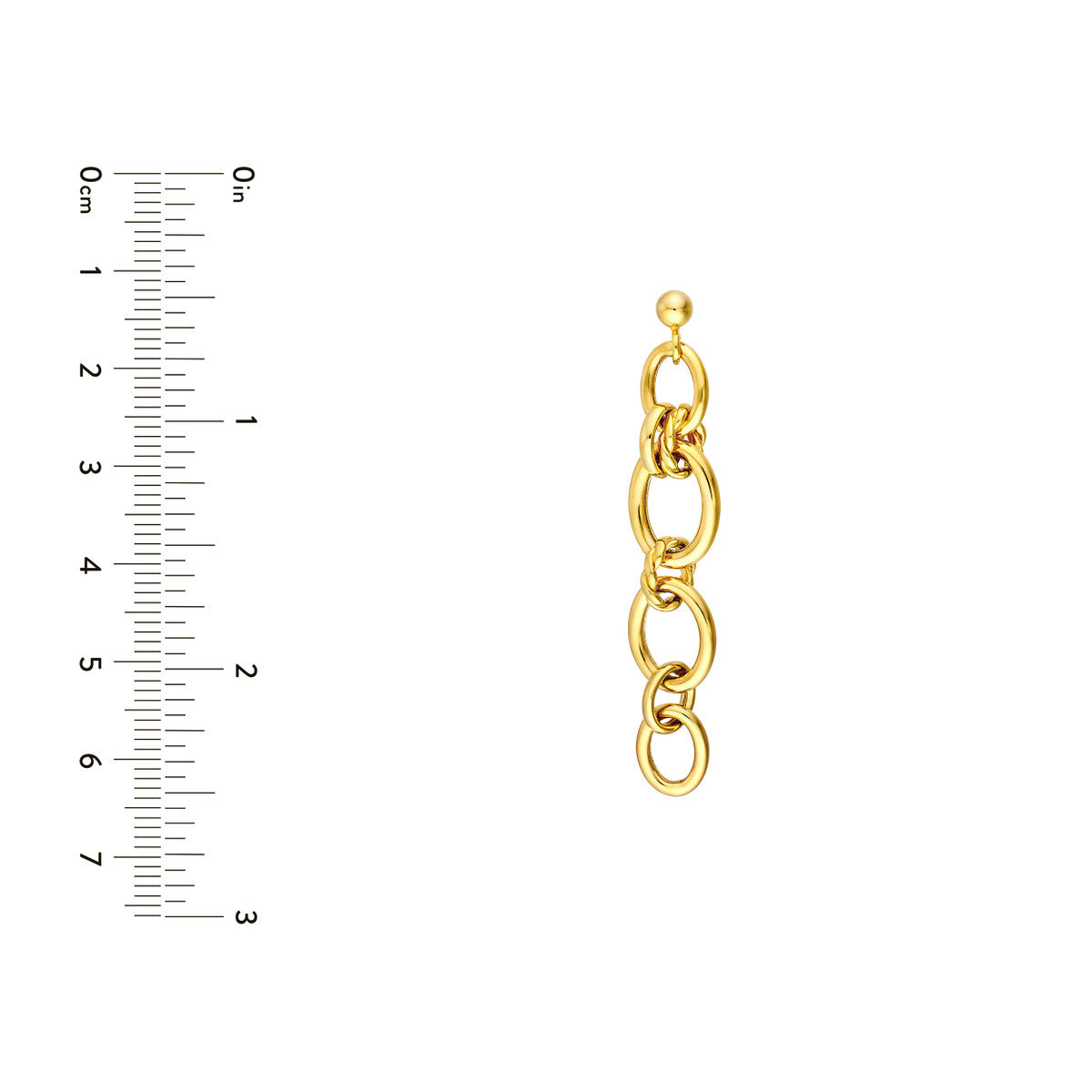 Polished Oval Link Dangle Earrings