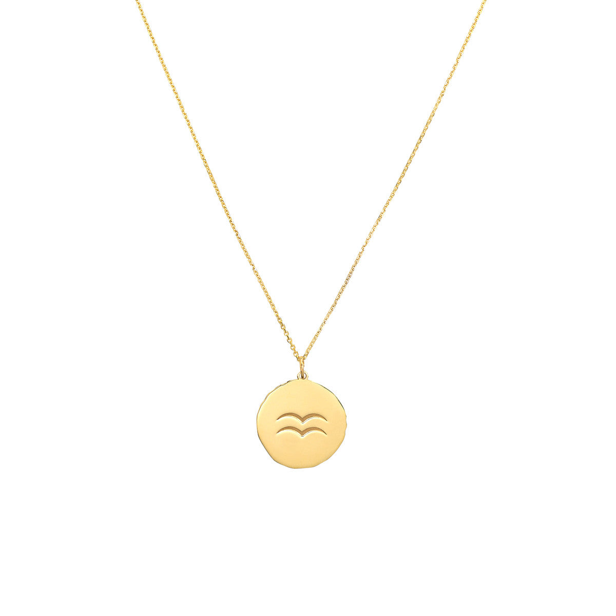 Aquarius Organic Disc Pendant Necklace