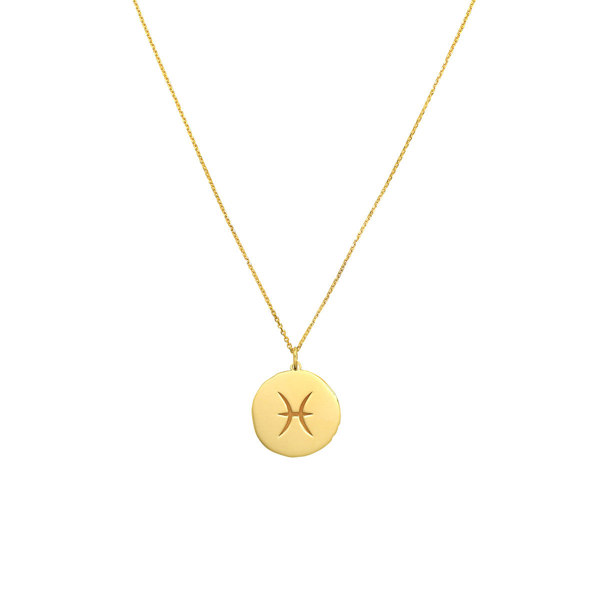 Pisces Organic Disc Pendant Necklace