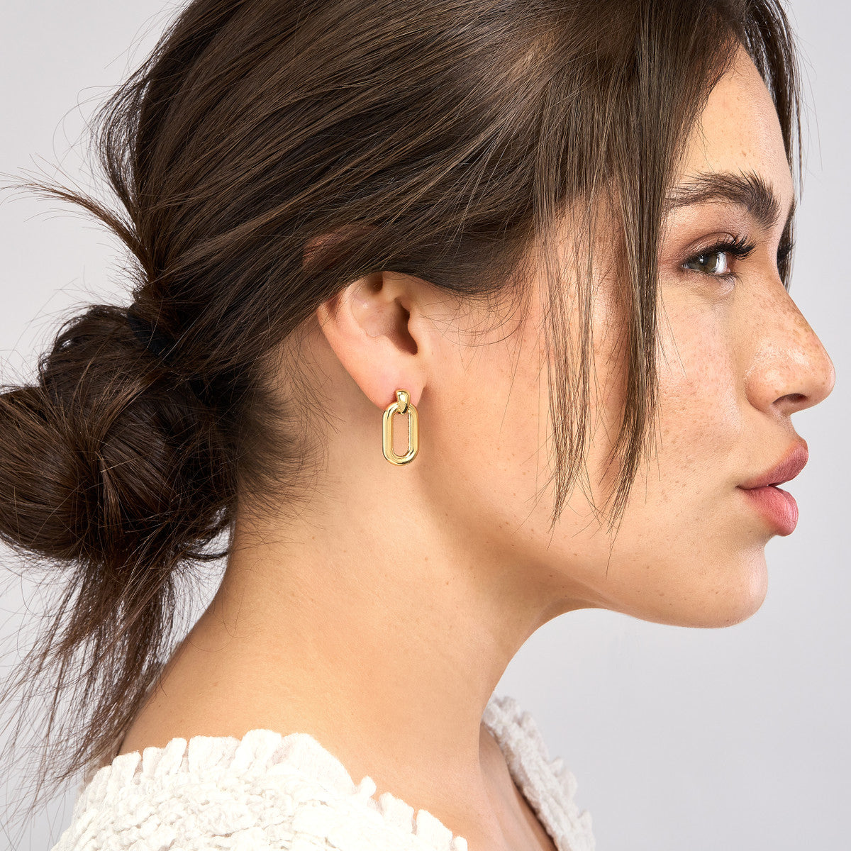 Oval Door Knocker Hoop Earrings