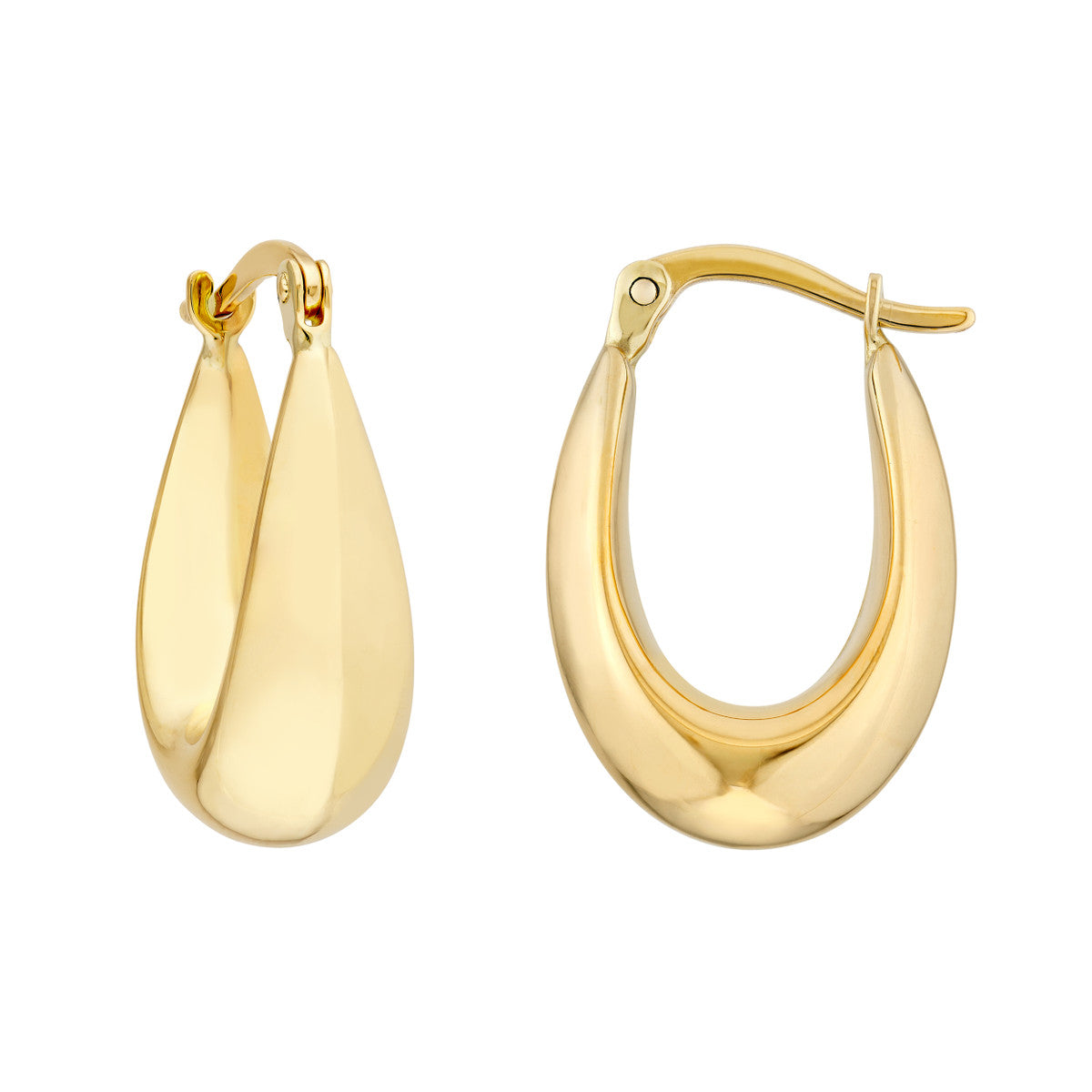 Oval Teardrop Hoop Earrings