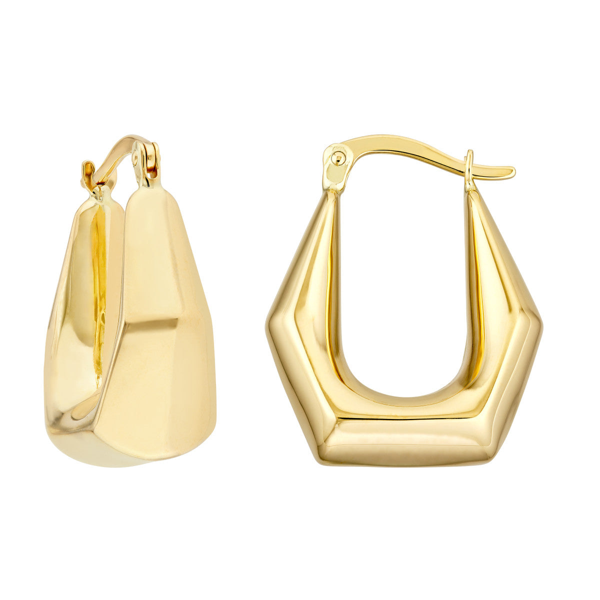 Pentagon Oval Hoop Earrings