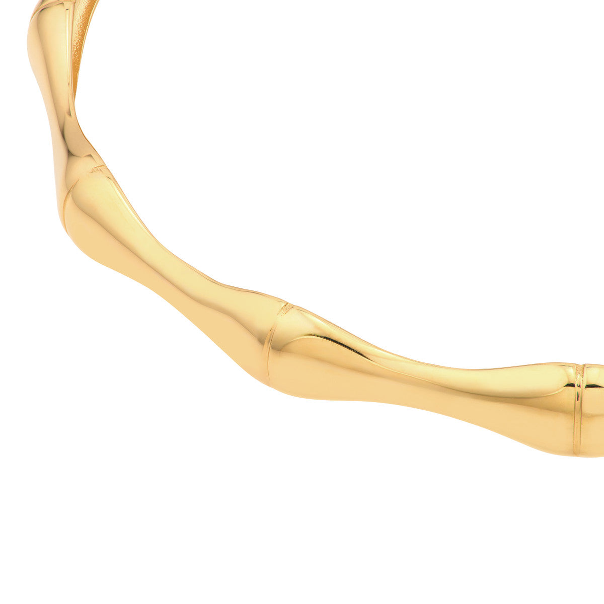 Polished Bamboo Style Bangle Bracelet
