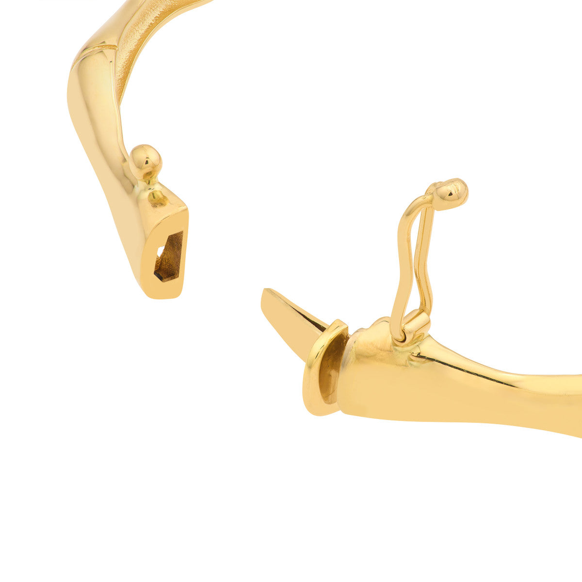 Polished Bamboo Style Bangle Bracelet