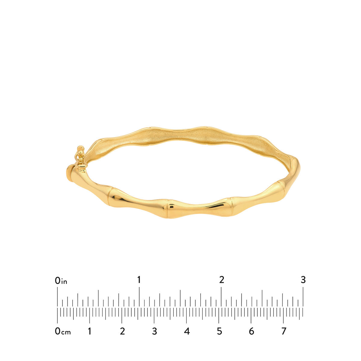 Polished Bamboo Style Bangle Bracelet