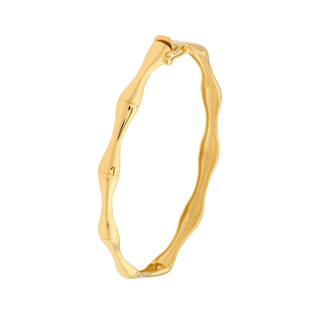 Polished Bamboo Style Bangle Bracelet