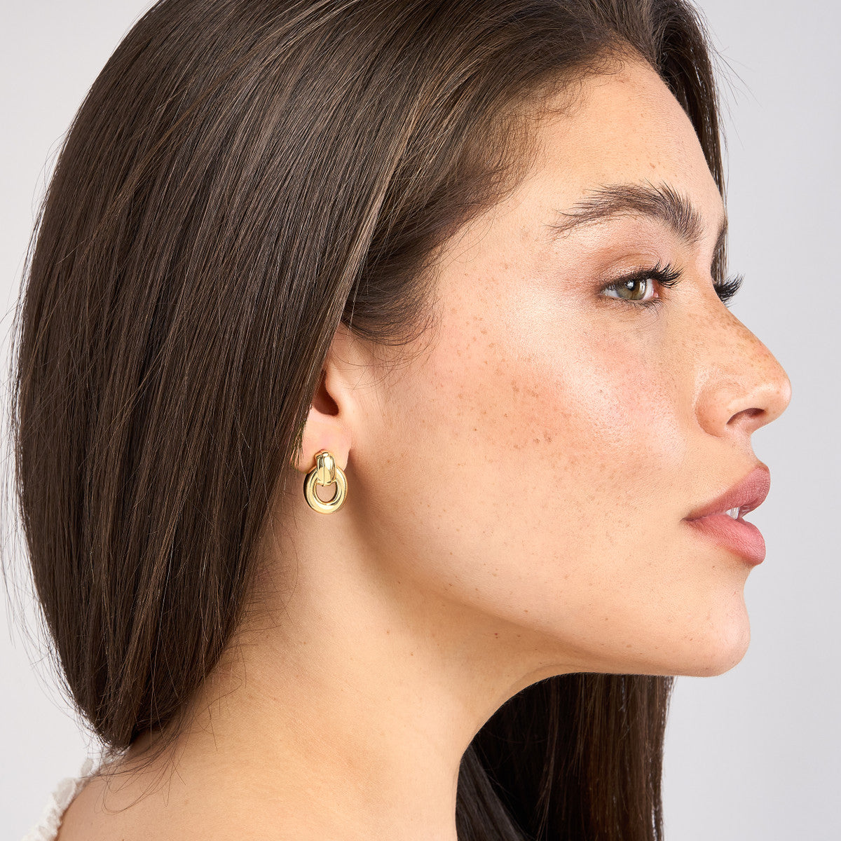 Oval Door Knocker Dangle Earrings