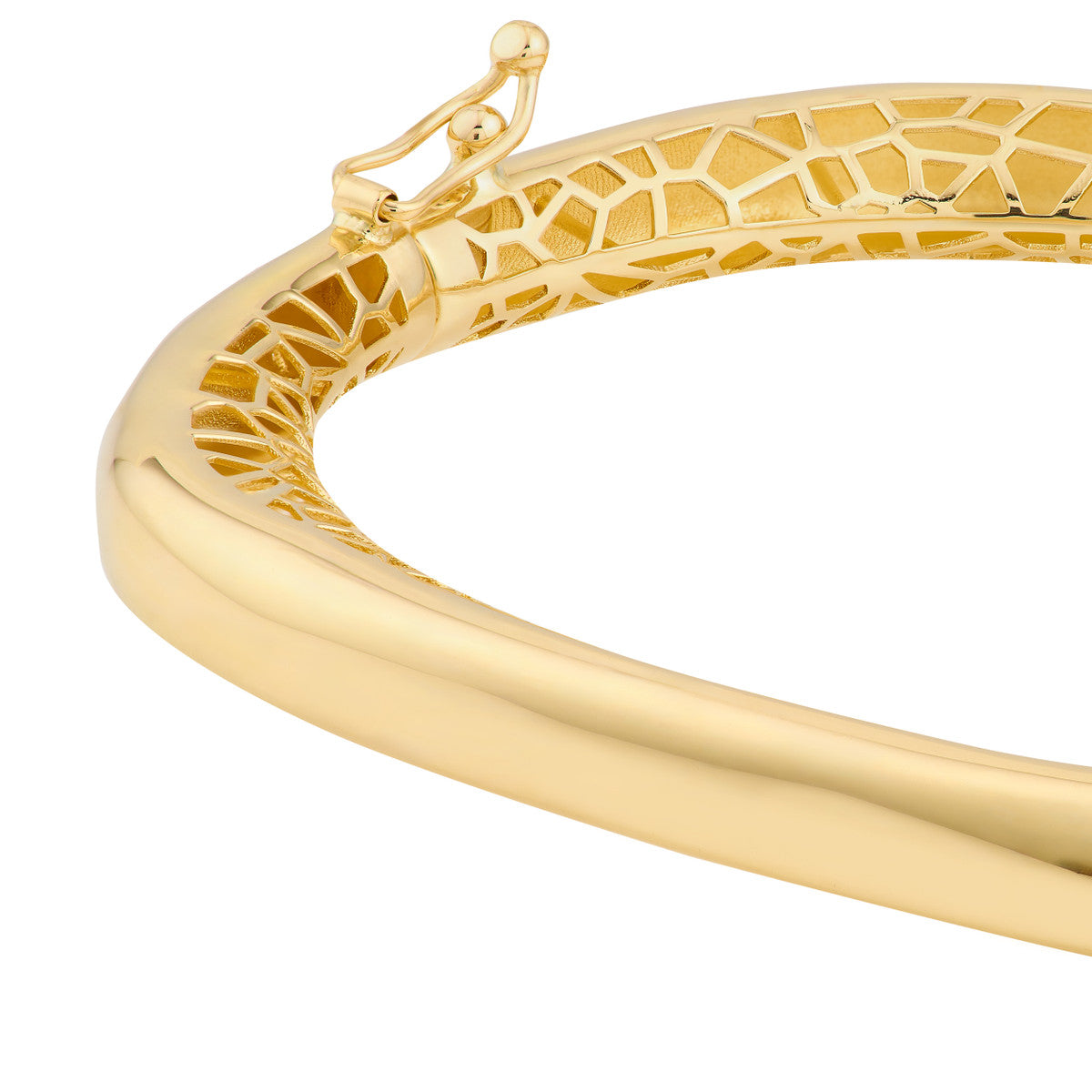 Polished Semi Round Bangle Bracelet