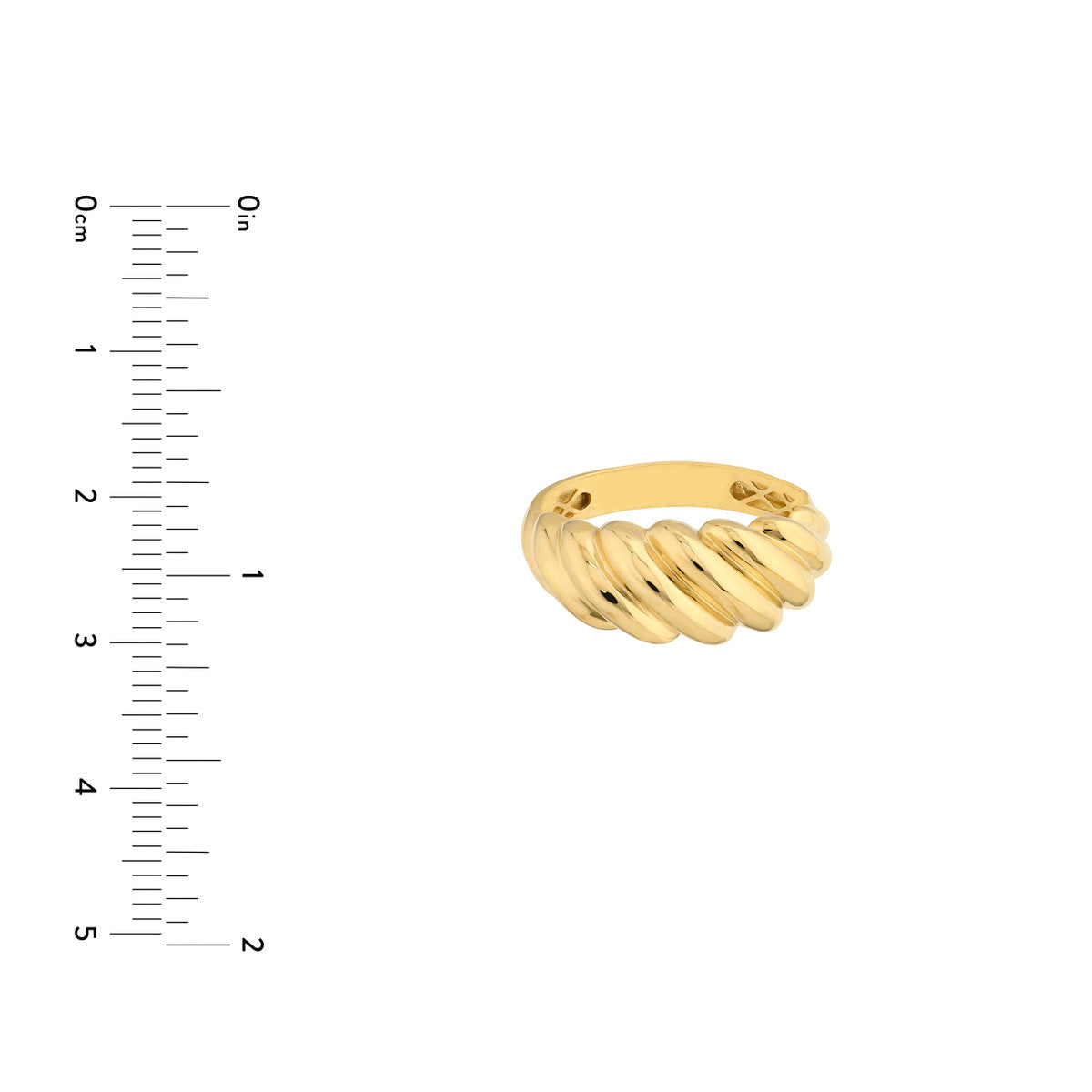 Polished Twist Ribbed Ring