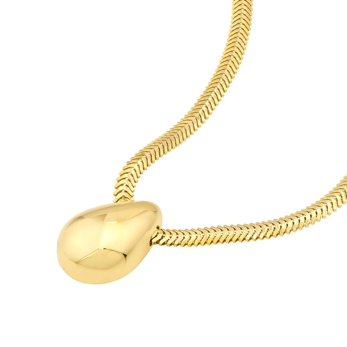 Puff Teardrop Snake Necklace