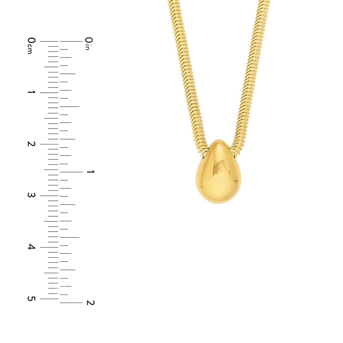 Puff Teardrop Snake Necklace