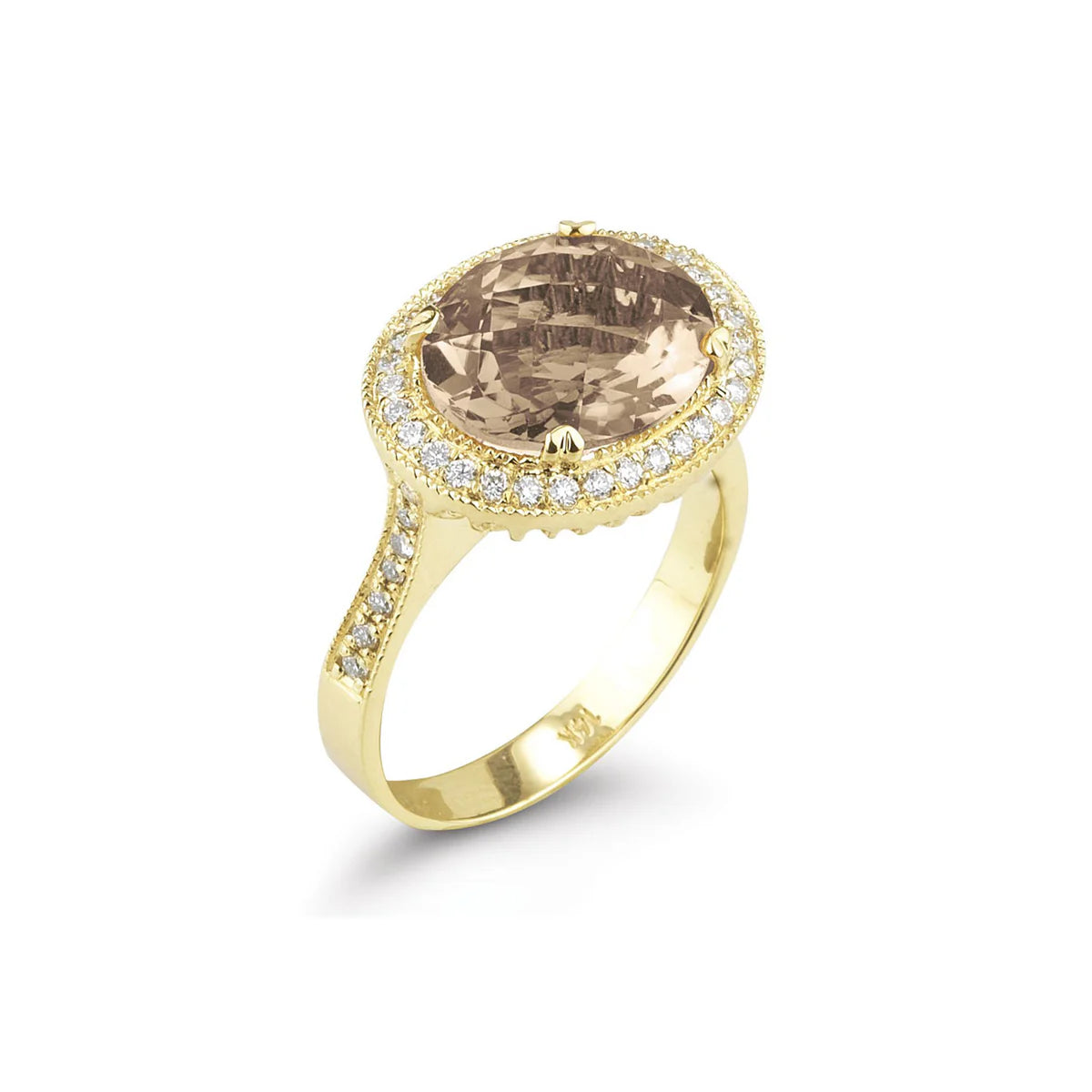14K-Y SMOKEY TOPAZ COCKTAIL RING, 0.45CT