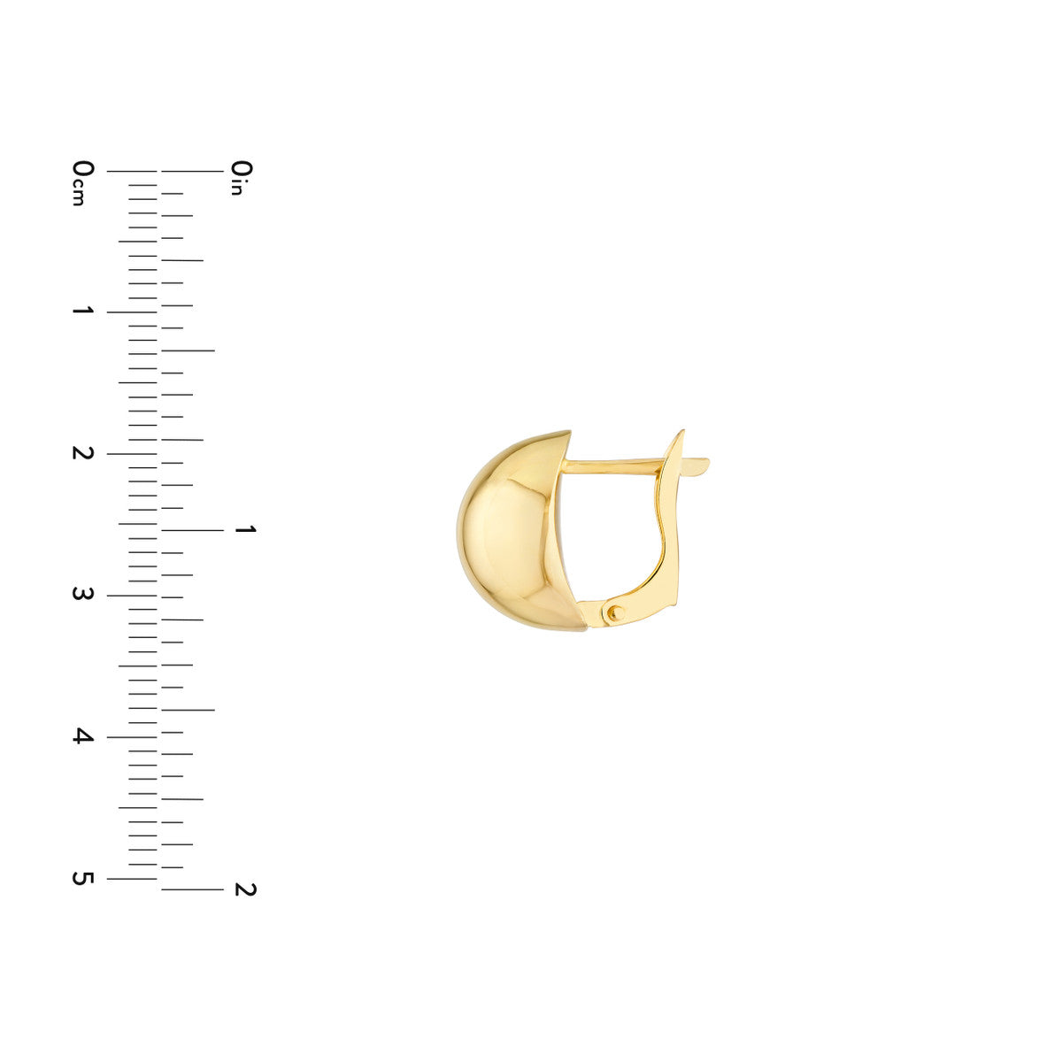 Round Polished Button Omega Earrings