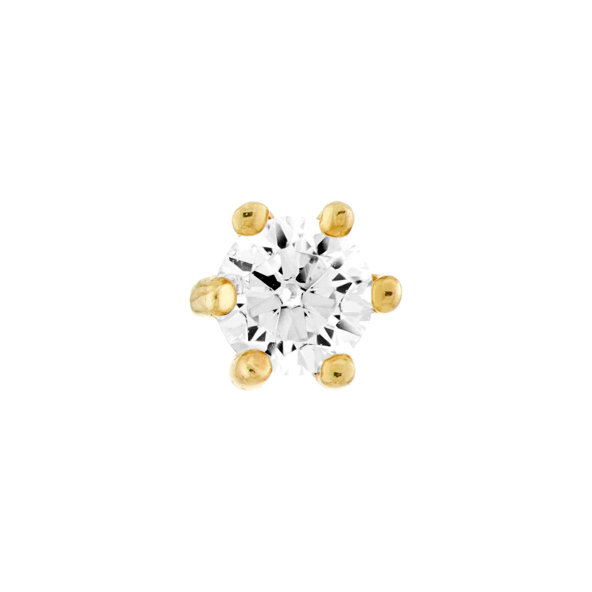 Child's Six-Prong CZ Stud Earrings with Screw Back