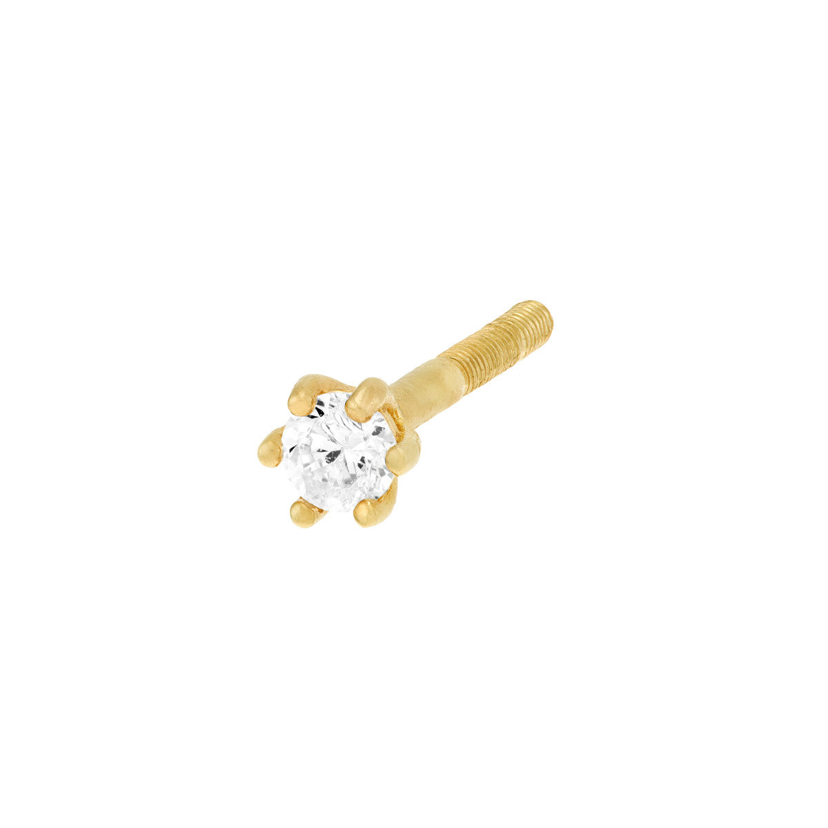 Child's Six-Prong CZ Stud Earrings with Screw Back