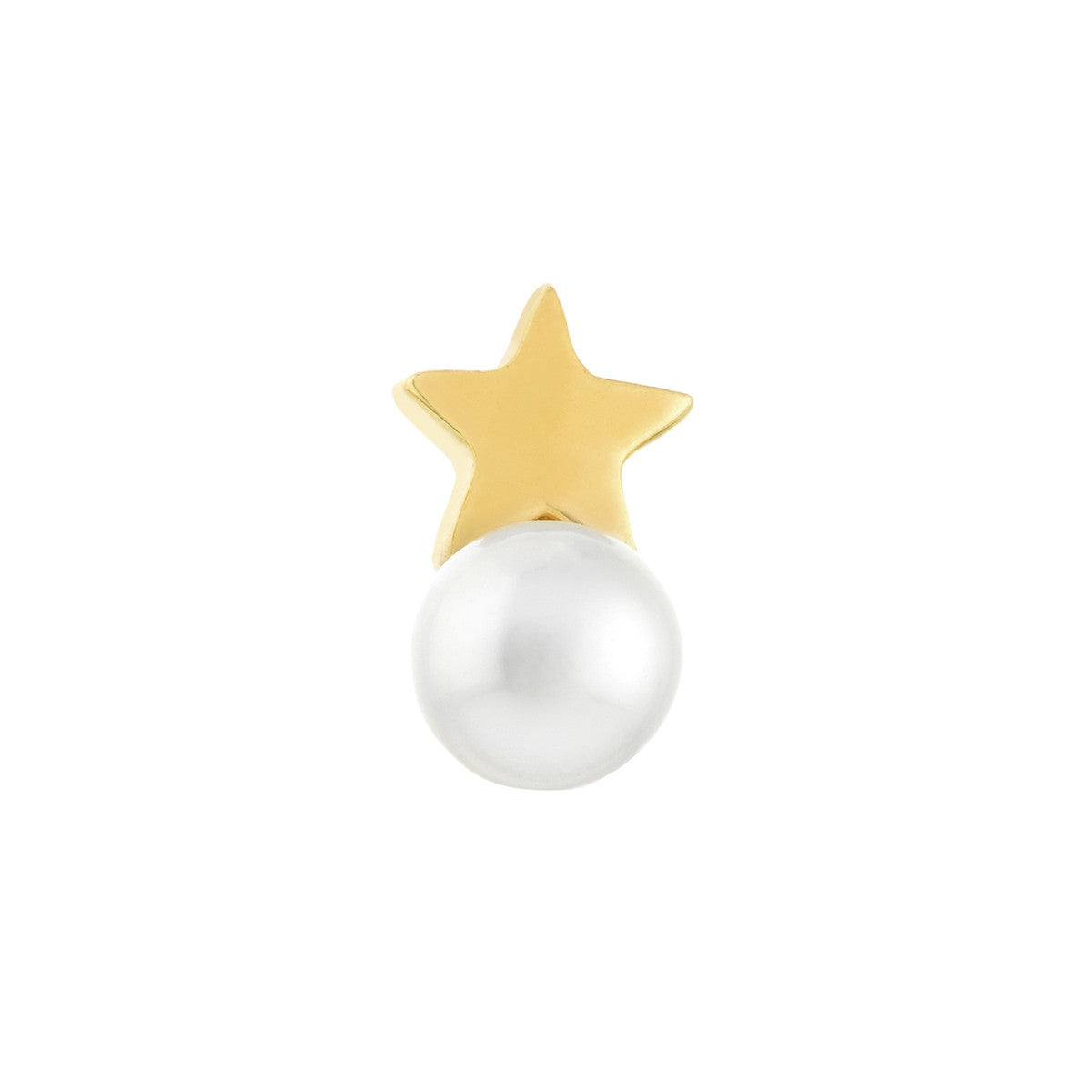 Child's Star and Pearl Stud Earrings with Screw Back
