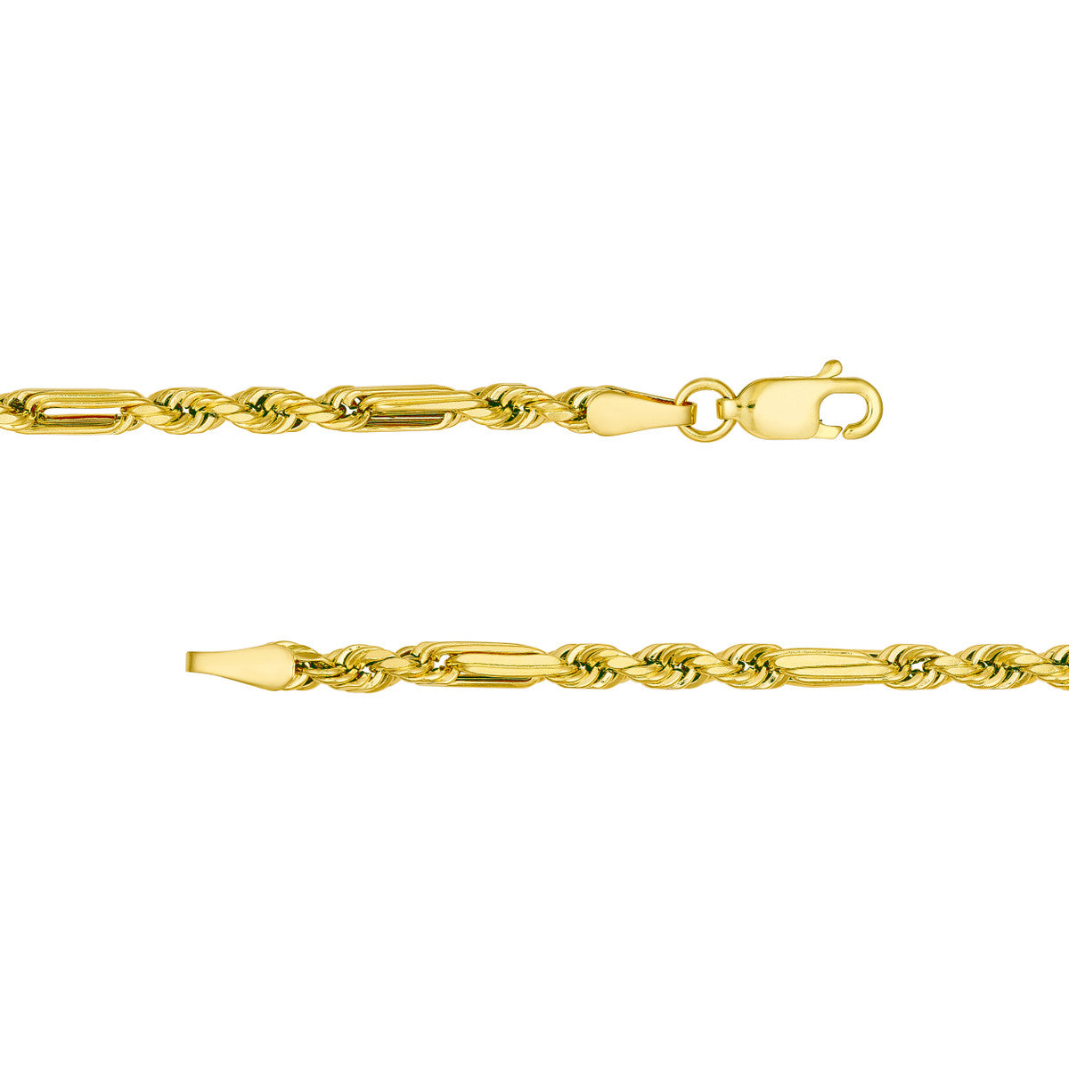 3.00mm D/C Hollow Figarope Milano Chain anklet