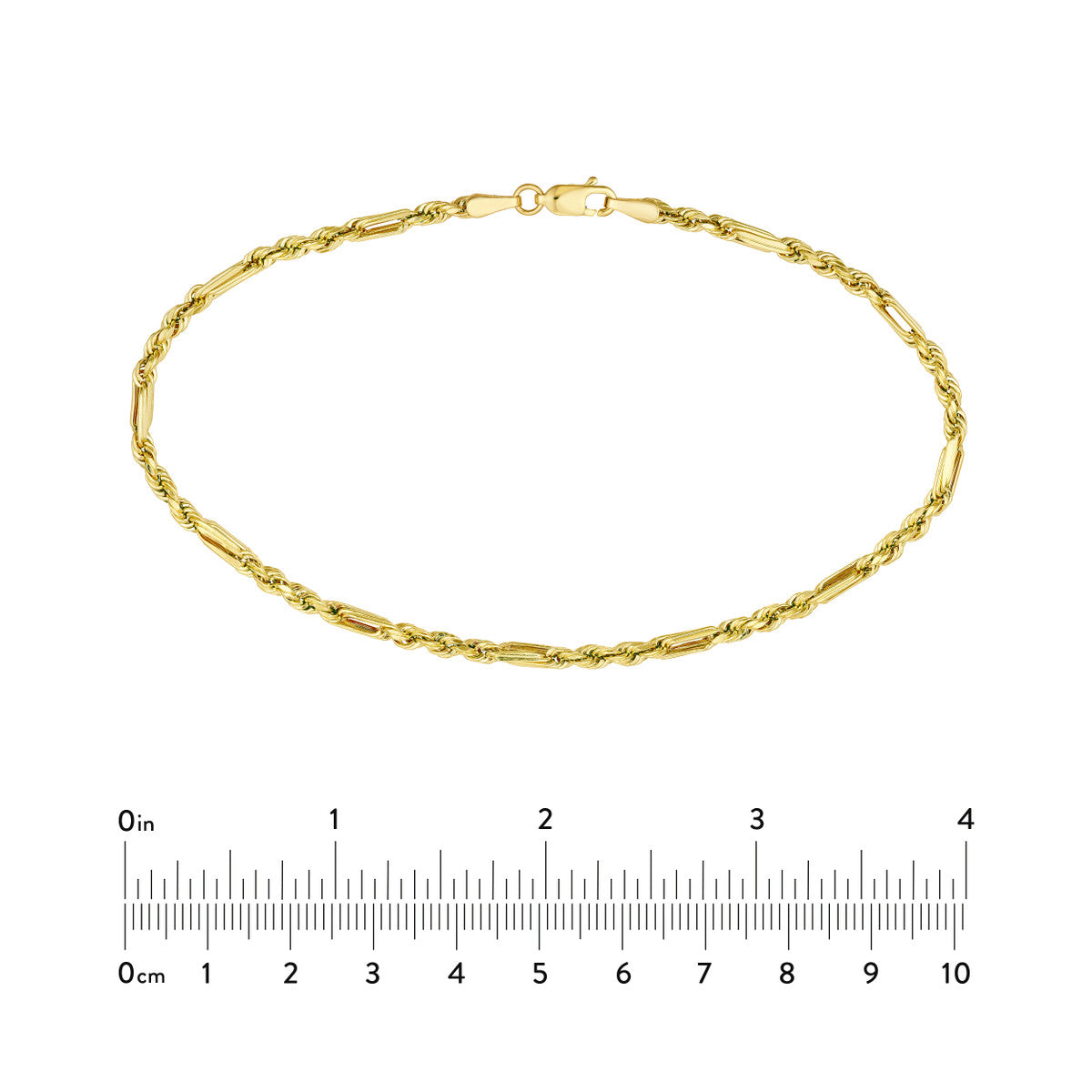 3.00mm D/C Hollow Figarope Milano Chain anklet