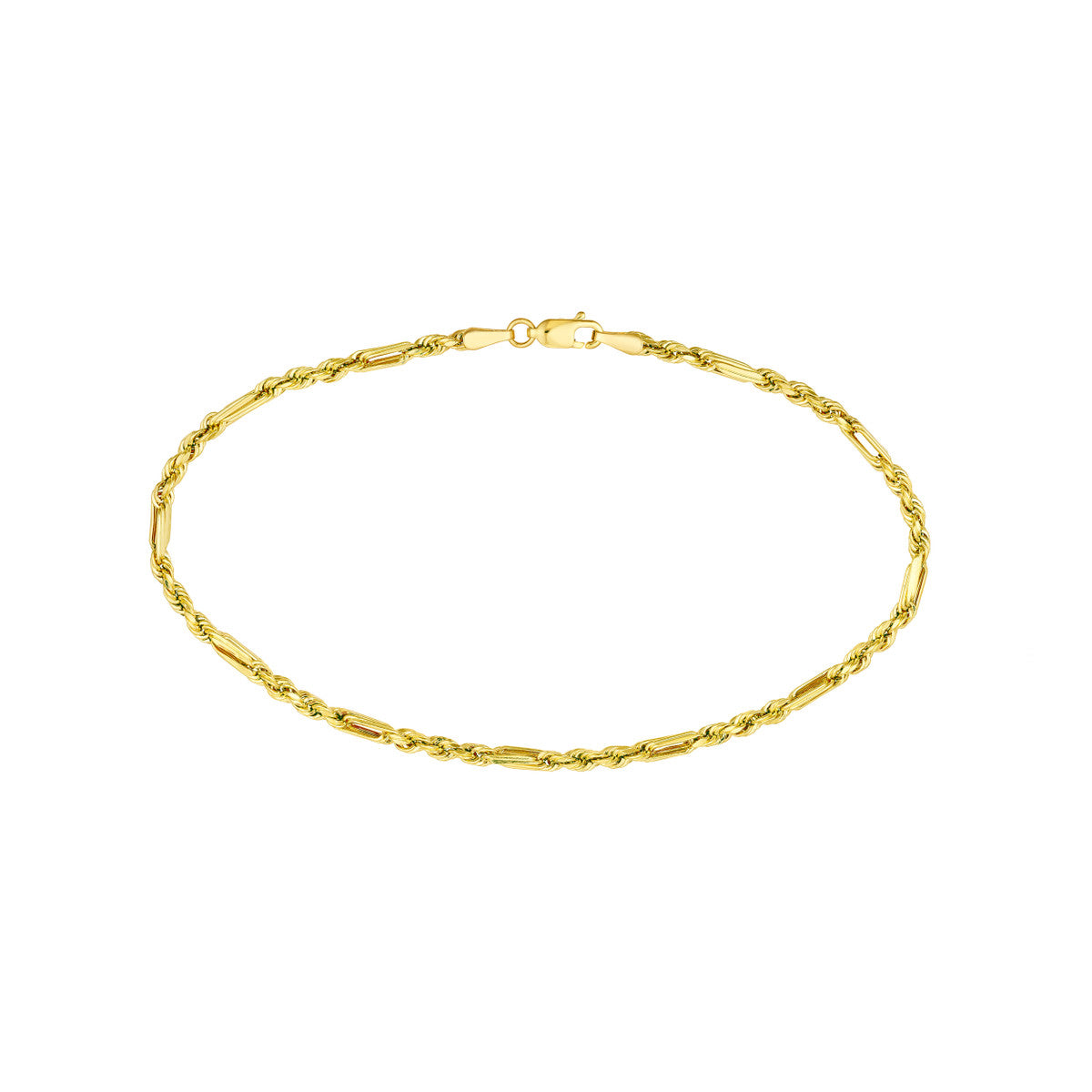 3.00mm D/C Hollow Figarope Milano Chain anklet