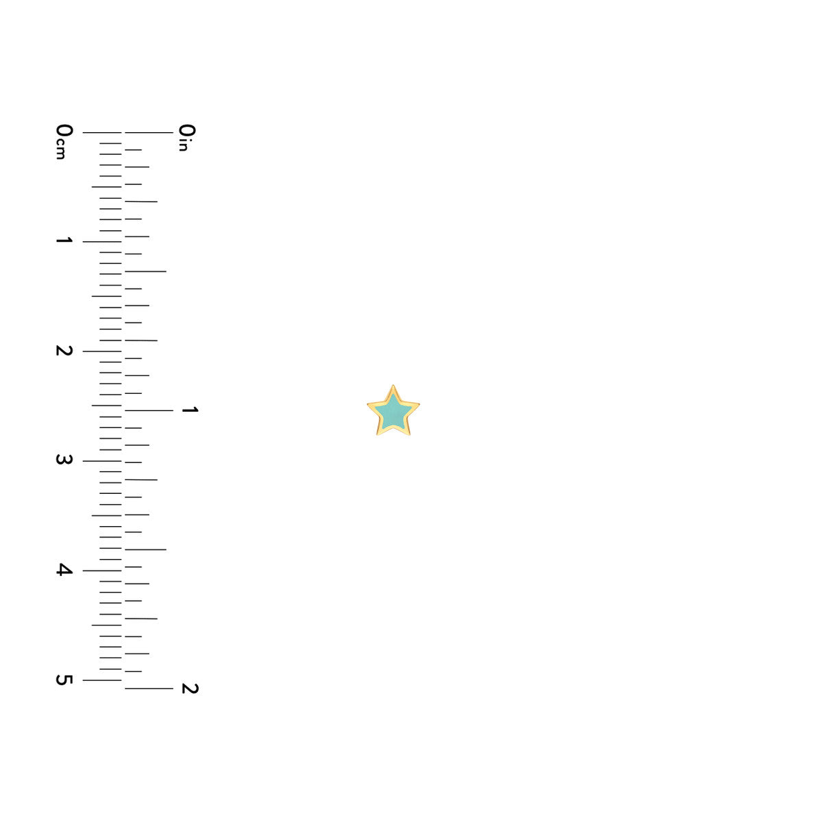 Lt.Turquoise Enamel Star Stud Earrings