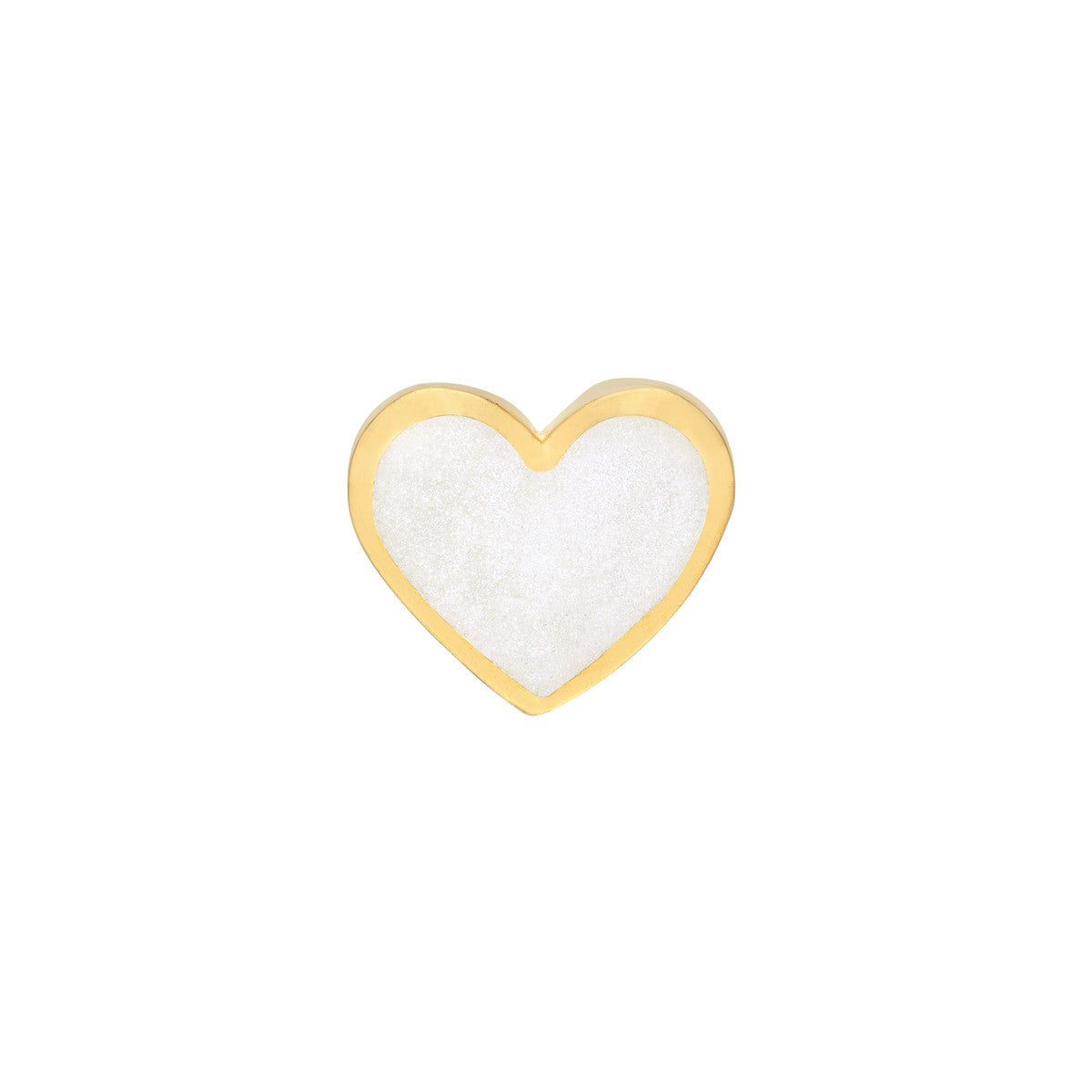White Enamel Heart Stud Earrings