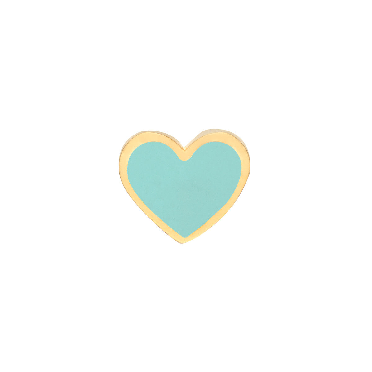 Lt.Turquoise Enamel Heart Stud Earrings
