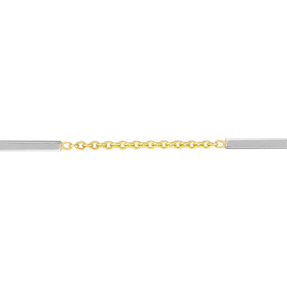 Two-Tone Staple Bar Stations Adjustable Bracelet