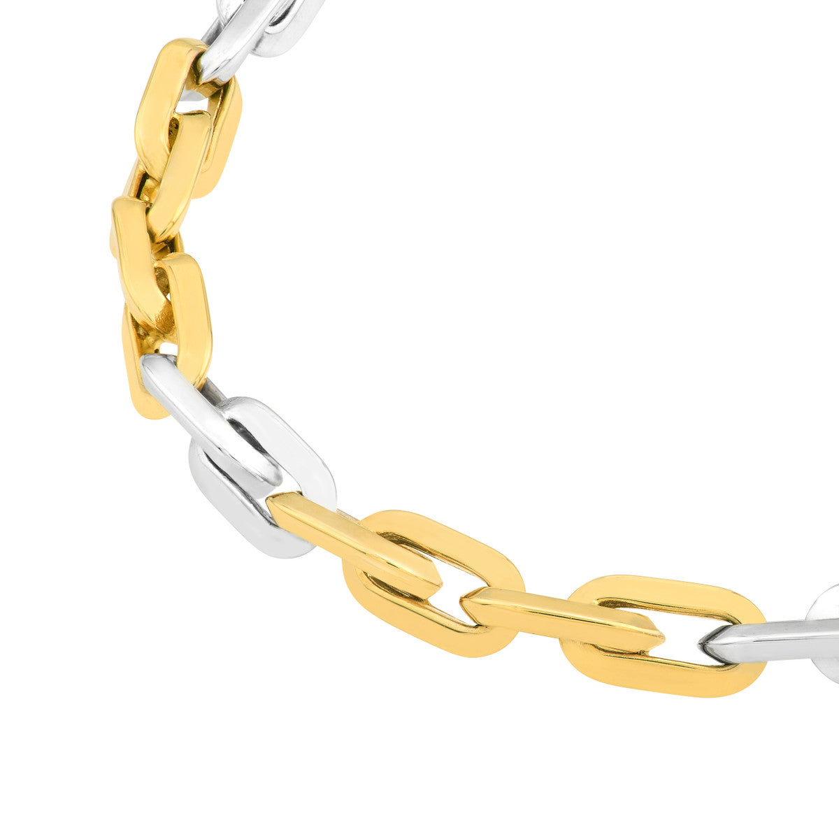 Two Tone Handmade Rectangular 4+2 Link Bracelet