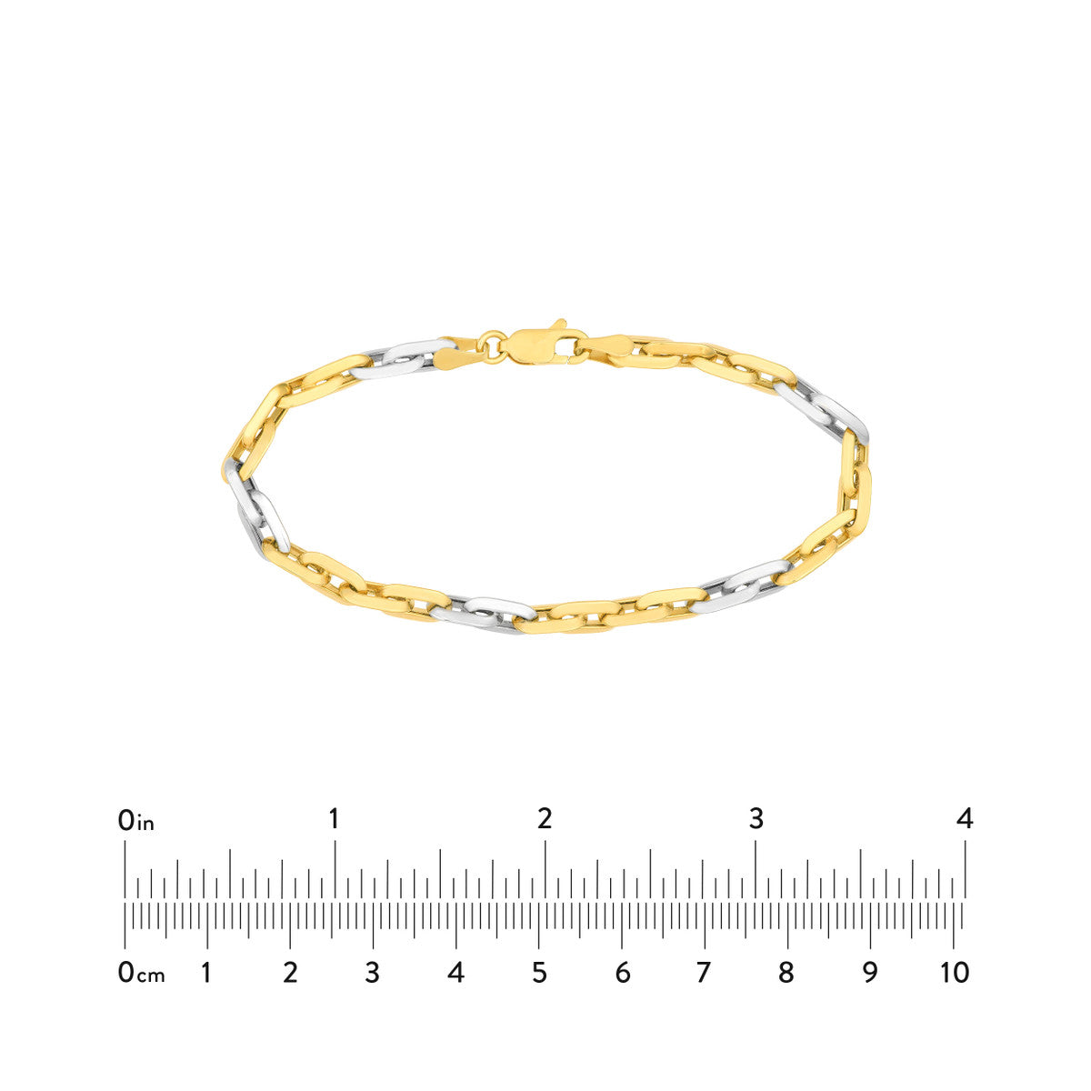 Two Tone Handmade Rectangular 4+2 Link Bracelet